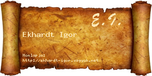 Ekhardt Igor névjegykártya